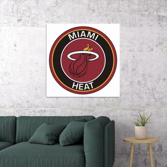 Miami Heat Logo Poster Nba Team Wall Art Basketball - xonomax