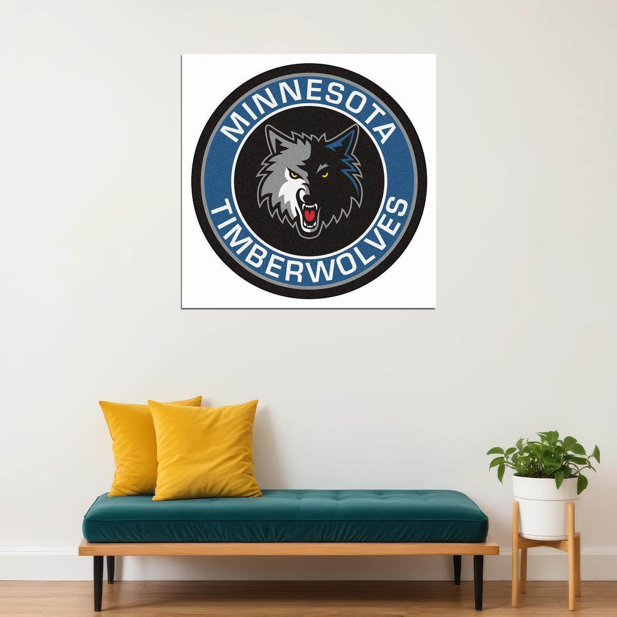 Minnesota Timberwolves Logo Poster Nba Team Basketball Wall Art - xonomax