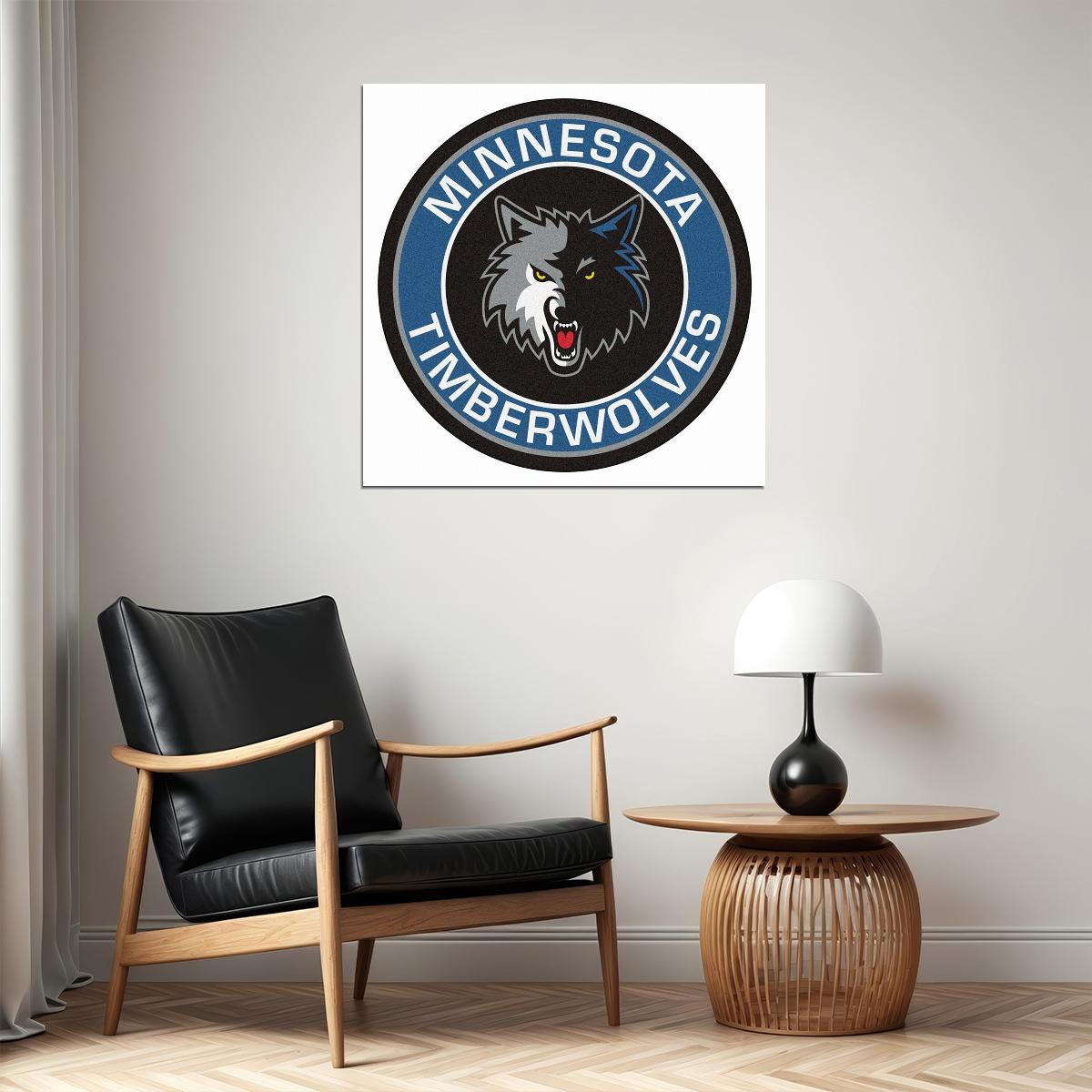 Minnesota Timberwolves Logo Poster Nba Team Basketball Wall Art - xonomax