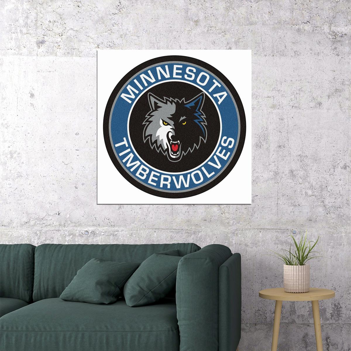 Minnesota Timberwolves Logo Poster Nba Team Basketball Wall Art - xonomax