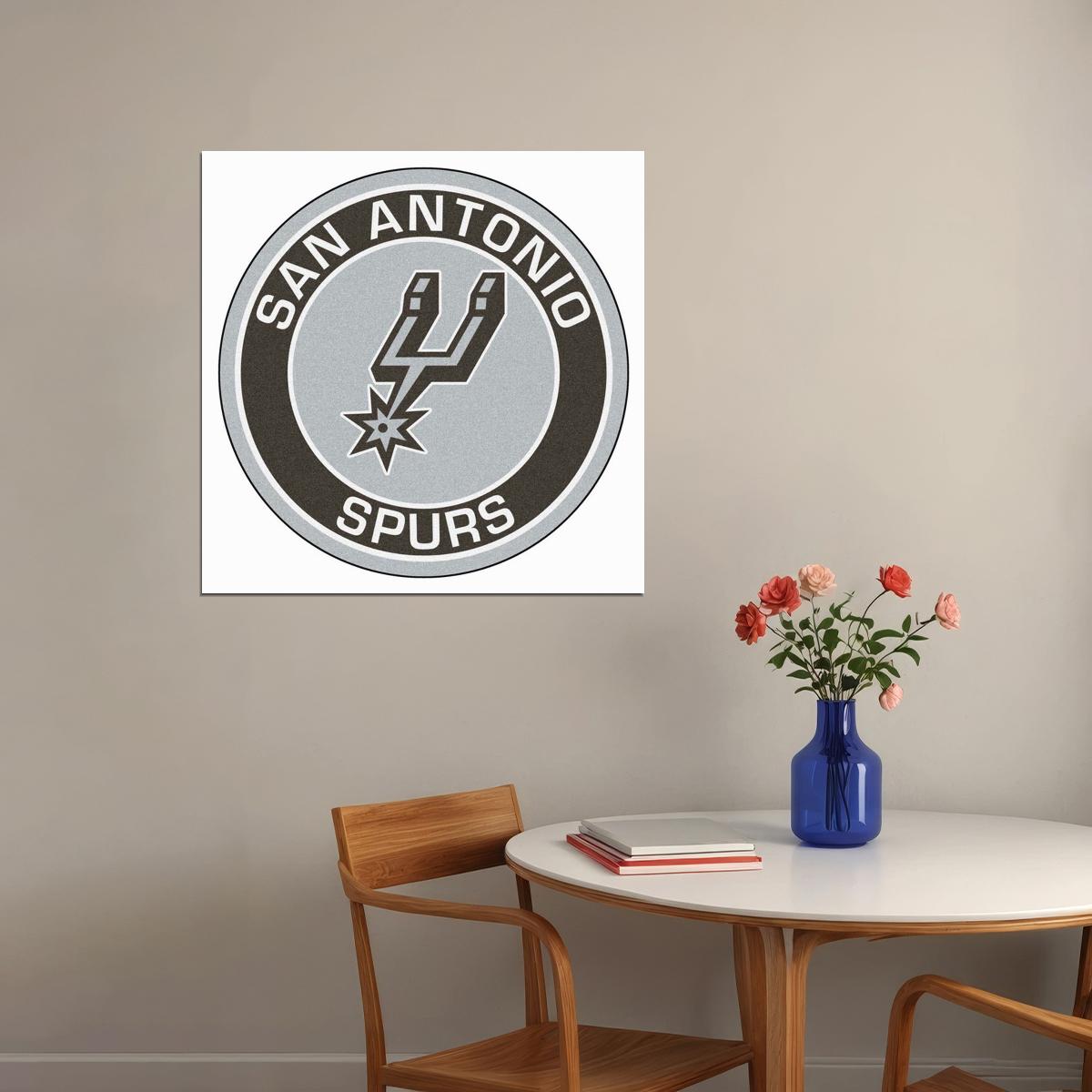 San Antonio Spurs Logo Poster Iconic Nba Team Emblem Wall Art