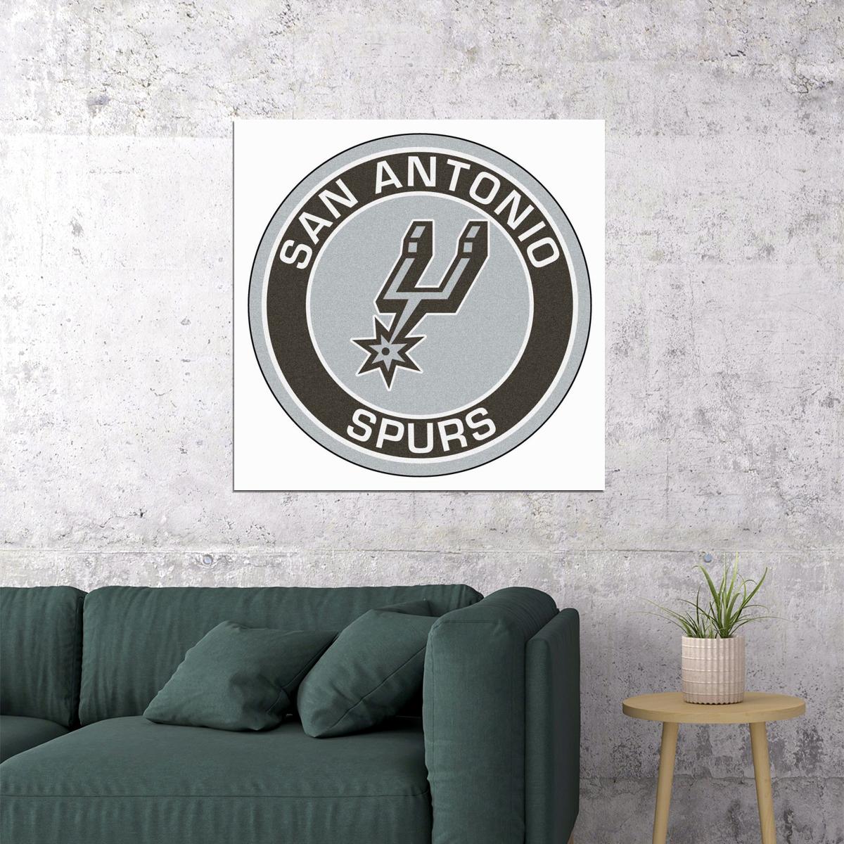 San Antonio Spurs Logo Poster Iconic Nba Team Emblem Wall Art