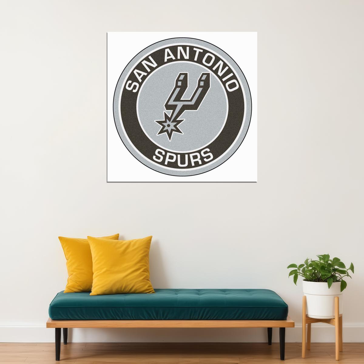 San Antonio Spurs Logo Poster Iconic Nba Team Emblem Wall Art