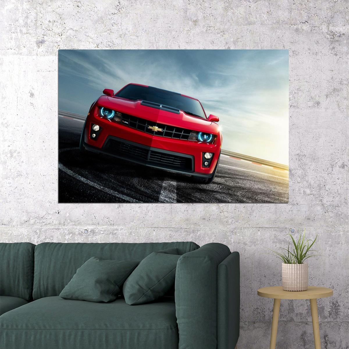 Chevrolet Camaro Poster Classic Muscle Car Wall Art Luxury Car Print