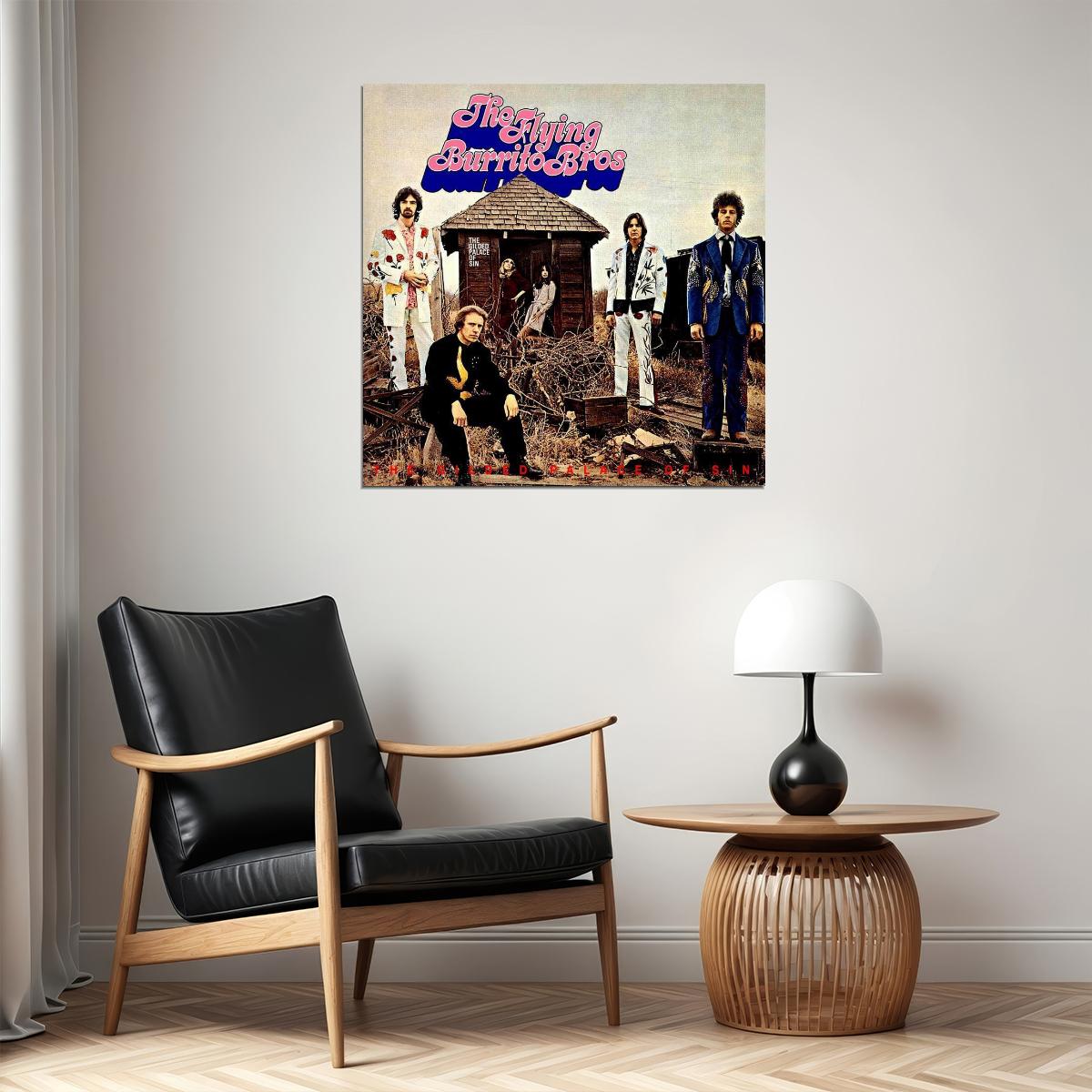 The Flying Burrito Bros Album Cover Art Music Poster Iconic Country Rock Group Print - xonomax