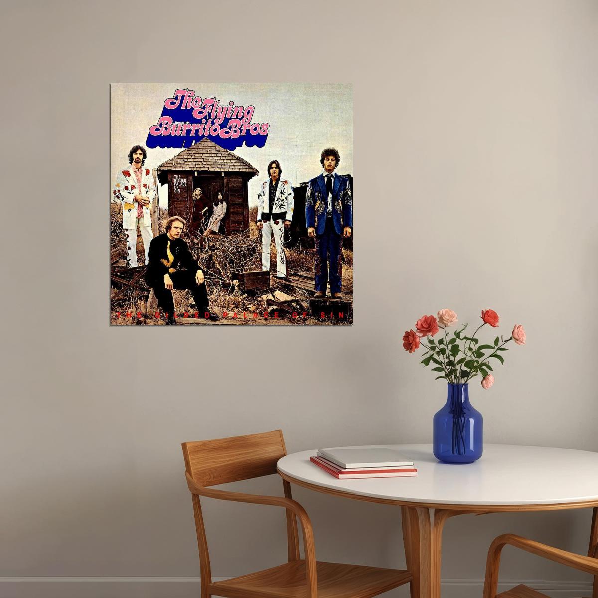 The Flying Burrito Bros Album Cover Art Music Poster Iconic Country Rock Group Print - xonomax
