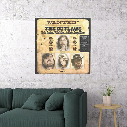 Wanted! The Outlaws Album Cover Art Country Music Poster