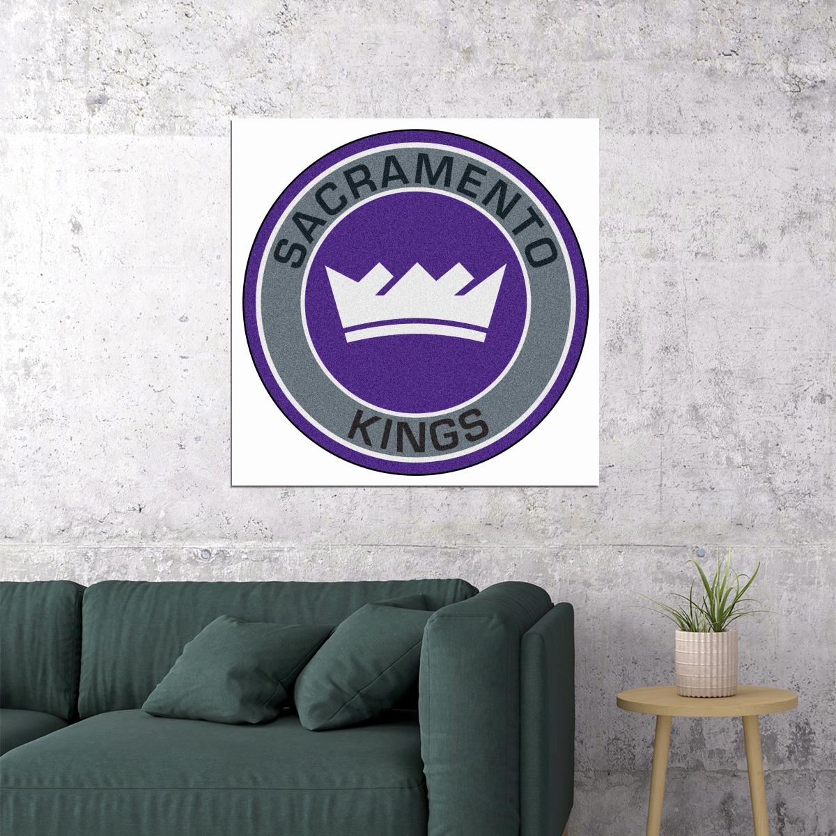 Sacramento Kings Logo Poster Iconic Nba Team Emblem Wall Art