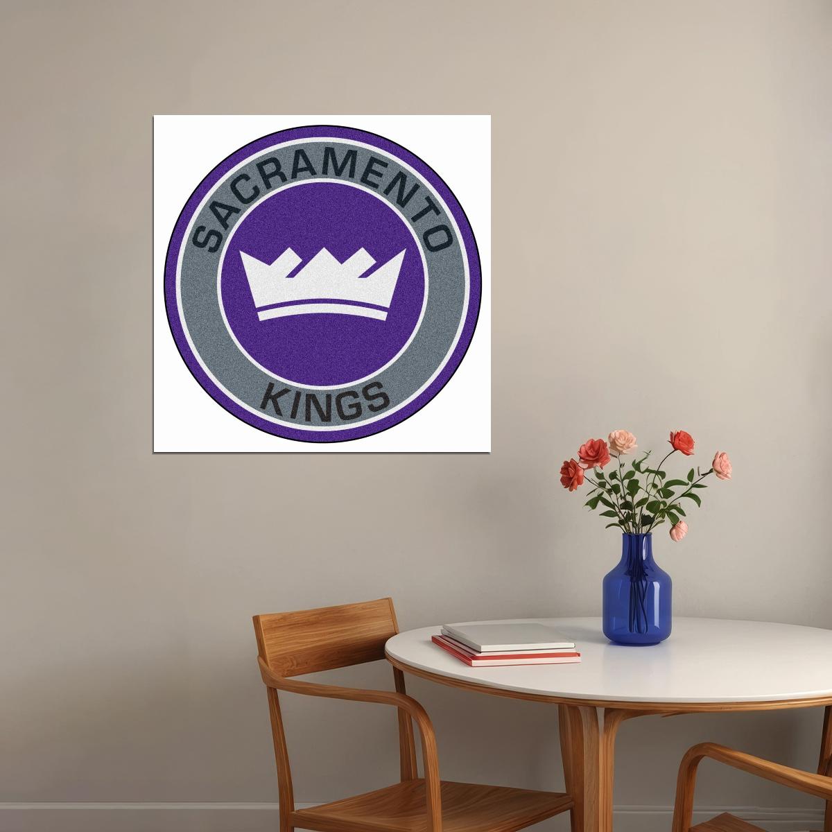 Sacramento Kings Logo Poster Iconic Nba Team Emblem Wall Art