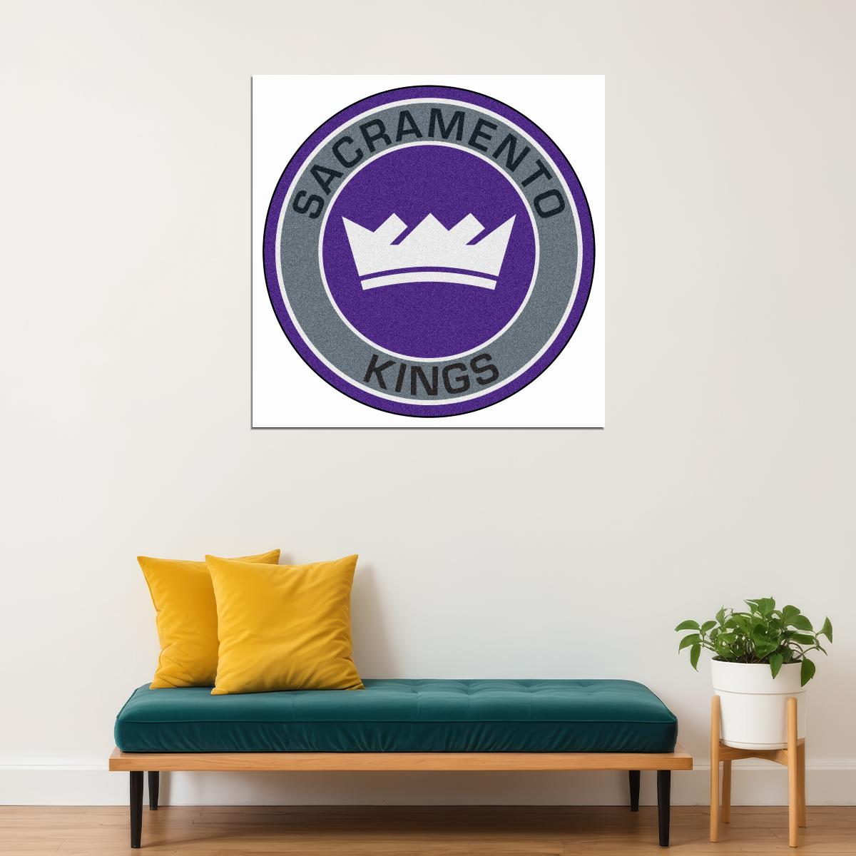 Sacramento Kings Logo Poster Iconic Nba Team Emblem Wall Art