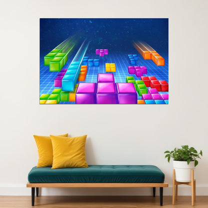 Tetris Video Game Poster Iconic Retro 80s 90s Game Wall Art