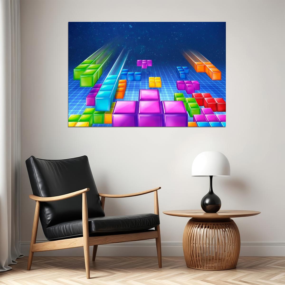 Tetris Video Game Poster Iconic Retro 80s 90s Game Wall Art