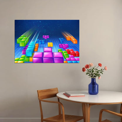 Tetris Video Game Poster Iconic Retro 80s 90s Game Wall Art