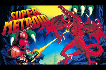 Super Metroid Nintendo Video Game Poster Iconic Retro Sci-fi Wall Art