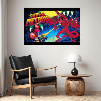 Super Metroid Nintendo Video Game Poster Iconic Retro Sci-fi Wall Art