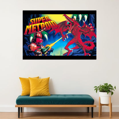 Super Metroid Nintendo Video Game Poster Iconic Retro Sci-fi Wall Art