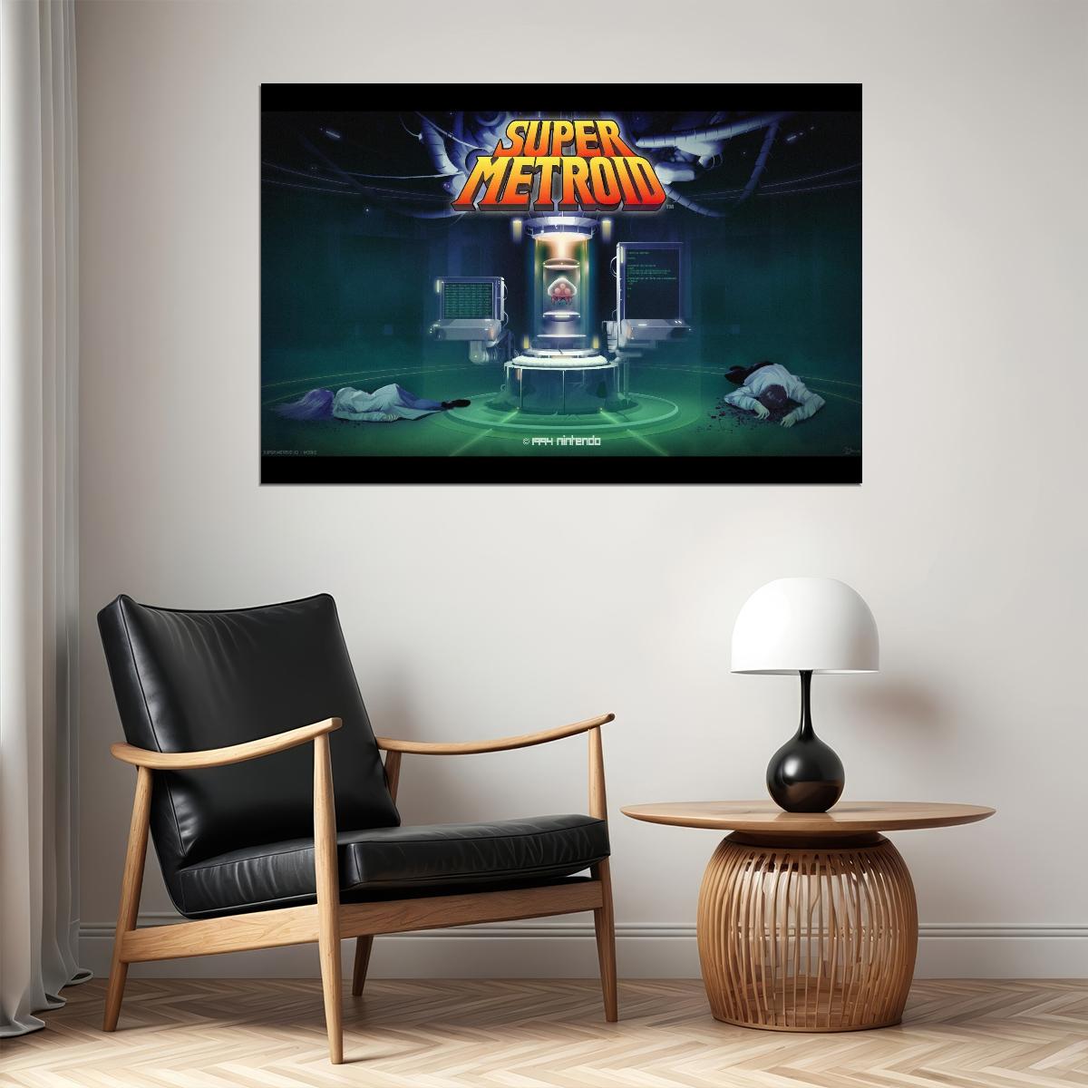 Super Metroid Nintendo Video Game Poster Iconic Retro Sci-fi Wall Art