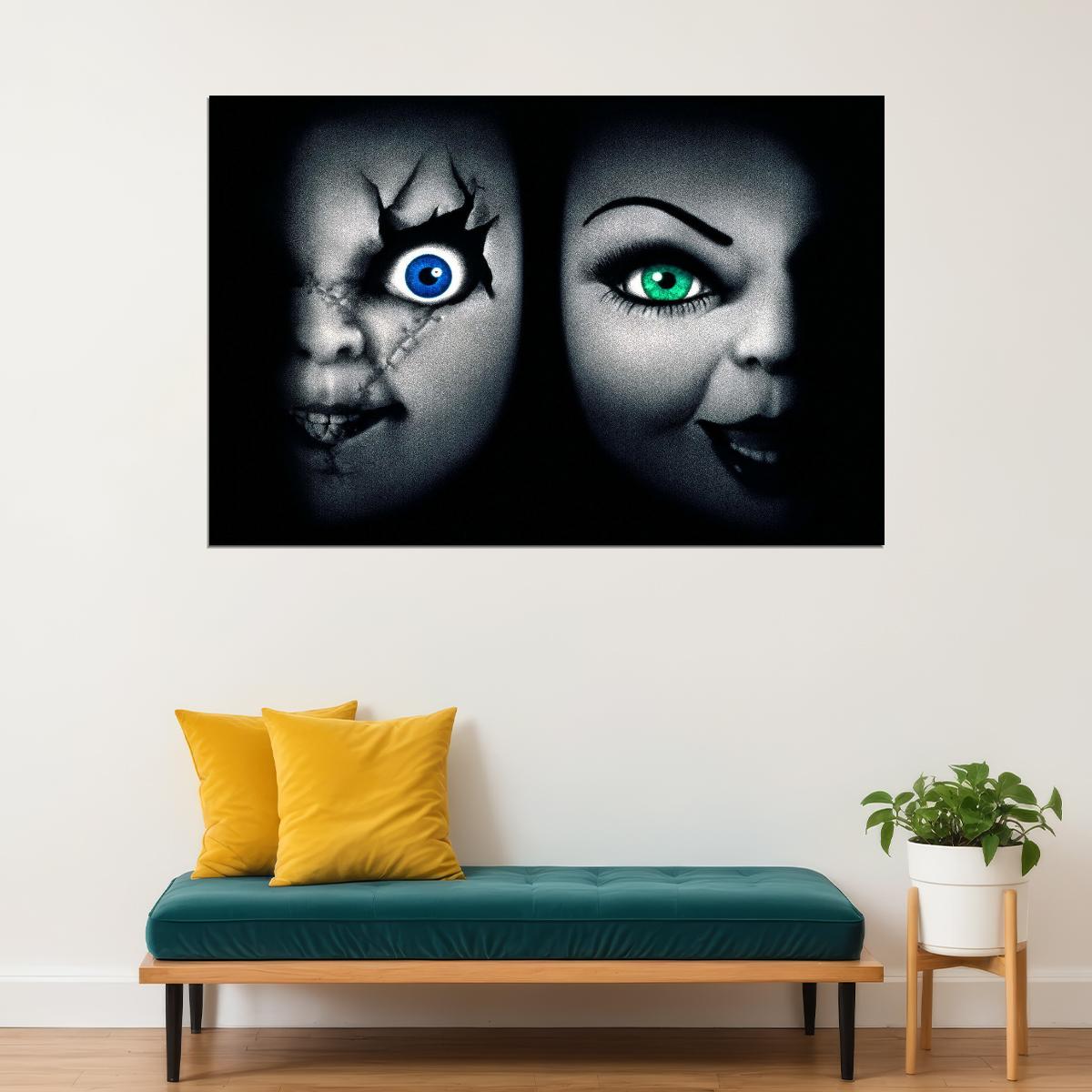 Chucky & Tiffany Movie Poster Horror Film Wall Art Cult Classic Print - xonomax