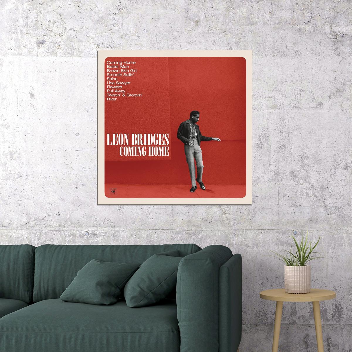 Leon Bridges Music Poster Soul Artist Wall Art