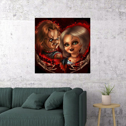 Chucky & Tiffany Movie Poster Horror Film Wall Art Cult Classic Print - xonomax