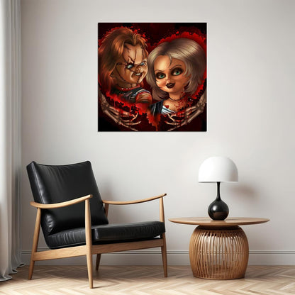 Chucky & Tiffany Movie Poster Horror Film Wall Art Cult Classic Print - xonomax