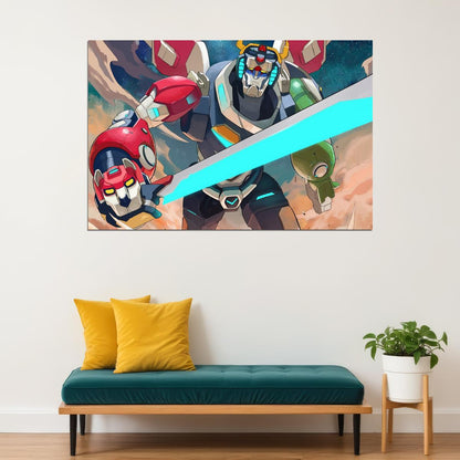 Voltron Legendary Defender Mecha Anime Poster Space Robot Sci-fi Art