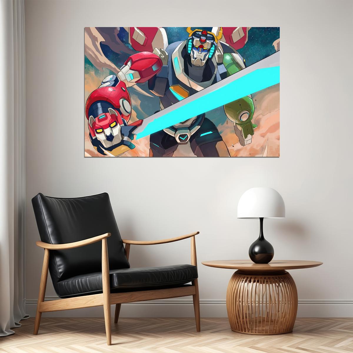 Voltron Legendary Defender Mecha Anime Poster Space Robot Sci-fi Art