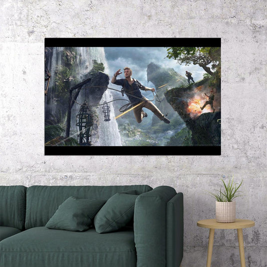 Uncharted Video Game Poster Epic Adventure Art