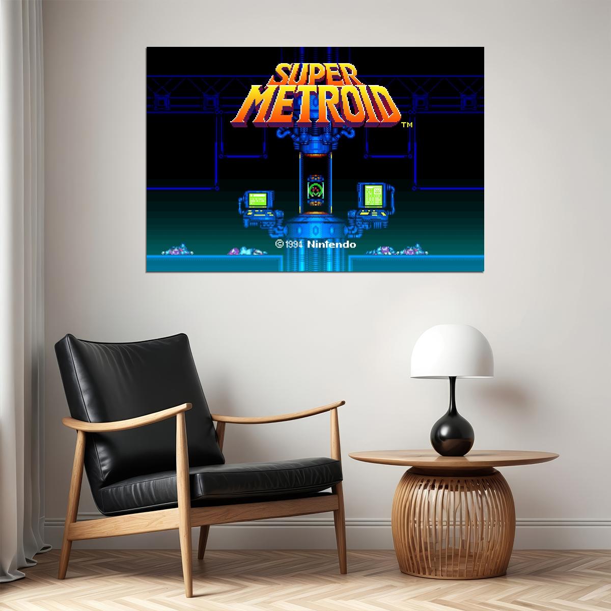 Super Metroid Nintendo Video Game Poster Iconic Retro Sci-fi Wall Art - xonomax