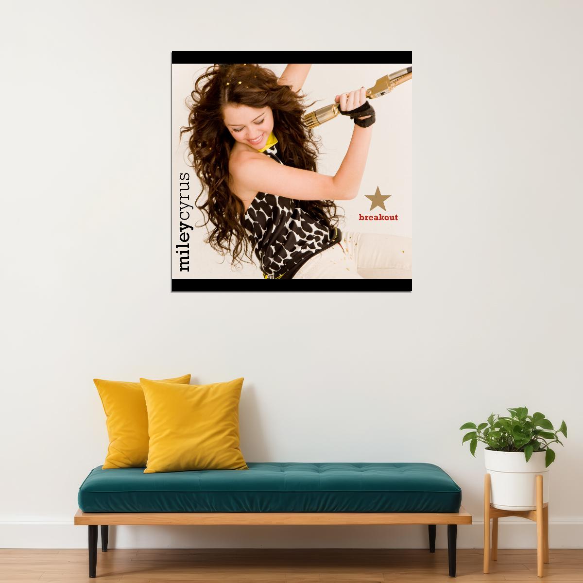 Miley Cyrus Music Poster Pop Singer Wall Print