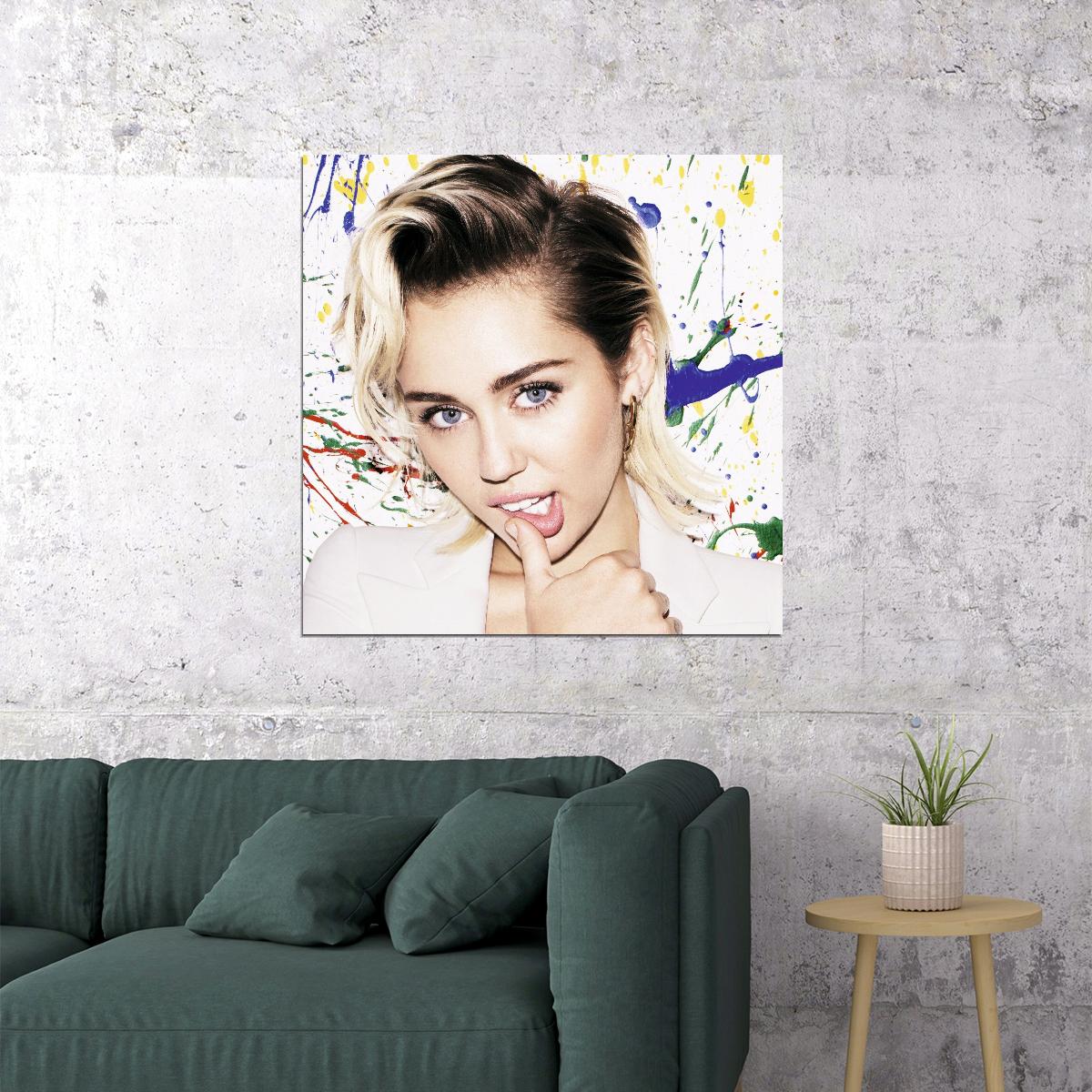 Miley Cyrus Music Poster Pop Singer Wall Print