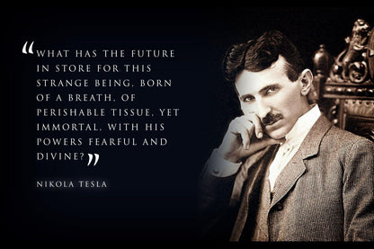 Nikola Tesla Inspirational Poster Famous Inventor Motivational Wall Art