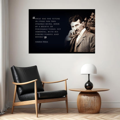 Nikola Tesla Inspirational Poster Famous Inventor Motivational Wall Art