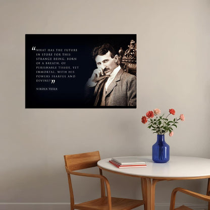 Nikola Tesla Inspirational Poster Famous Inventor Motivational Wall Art