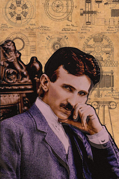 Nikola Tesla Inspirational Poster Famous Inventor Motivational Wall Art