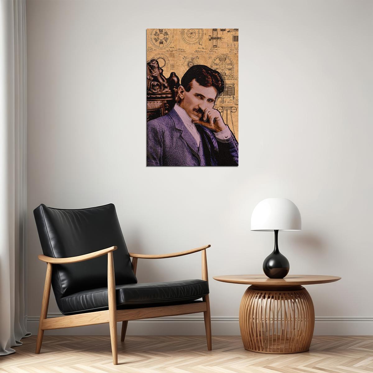 Nikola Tesla Inspirational Poster Famous Inventor Motivational Wall Art