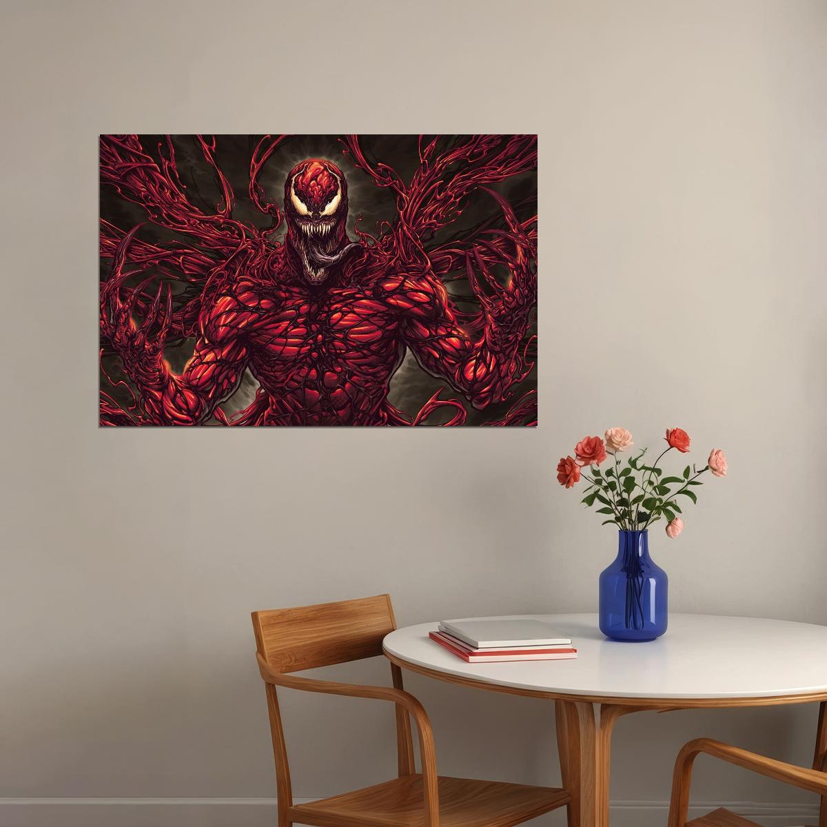 Carnage Marvel Comics Poster Supervillain Wall Art Comic Book Print