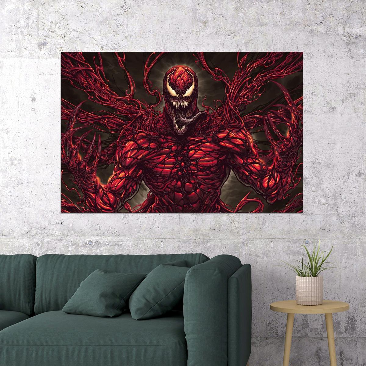 Carnage Marvel Comics Poster Supervillain Wall Art Comic Book Print