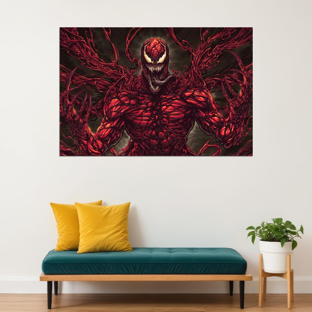 Carnage Marvel Comics Poster Supervillain Wall Art Comic Book Print