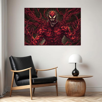 Carnage Marvel Comics Poster Supervillain Wall Art Comic Book Print