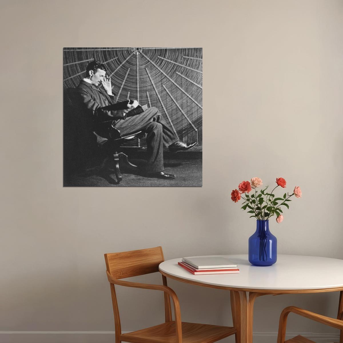 Nikola Tesla Inspirational Poster Famous Inventor Motivational Wall Art