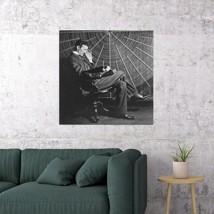 Nikola Tesla Inspirational Poster Famous Inventor Motivational Wall Art