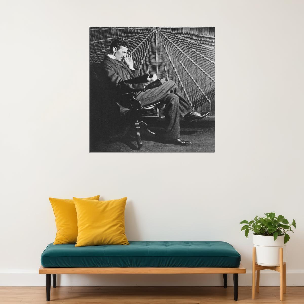 Nikola Tesla Inspirational Poster Famous Inventor Motivational Wall Art