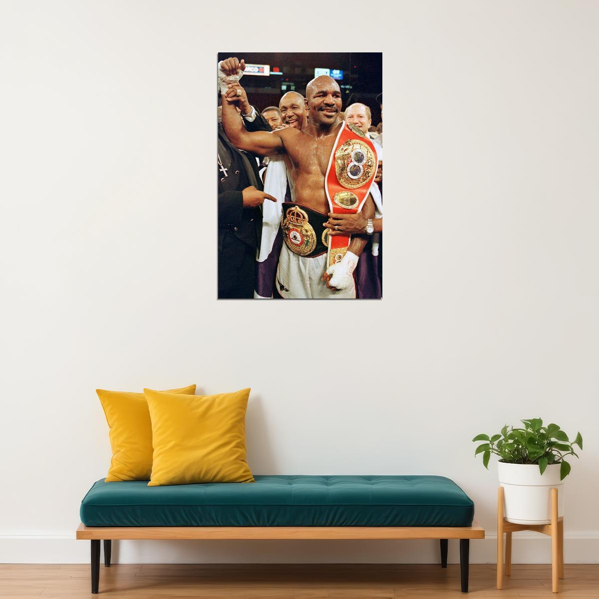 Evander Holyfield Boxing Poster Heavyweight Champion Wall Art Motivational Sports Print - xonomax