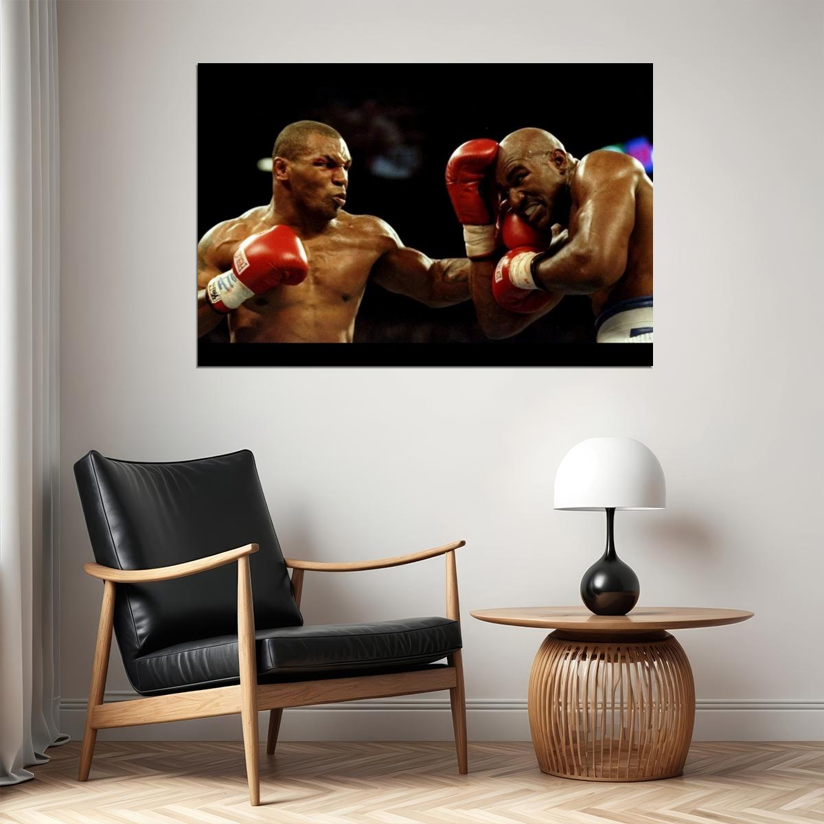 Mike Tyson Vs Evander Holyfield Boxing Poster Motivational Sports Print Wall Art - xonomax