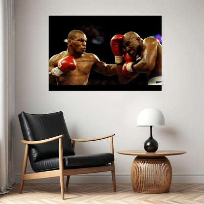 Mike Tyson Vs Evander Holyfield Boxing Poster Motivational Sports Print Wall Art - xonomax