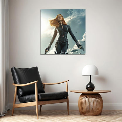 Scarlett Johansson Black Widow Movie Poster Iconic Marvel Superhero Wall Print