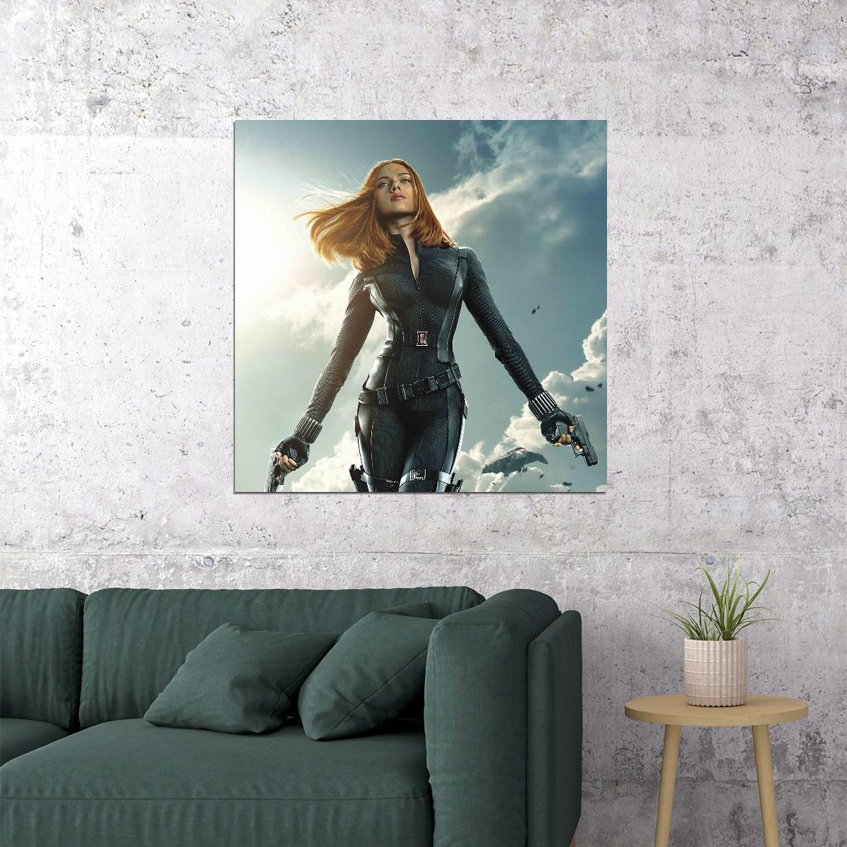 Scarlett Johansson Black Widow Movie Poster Iconic Marvel Superhero Wall Print