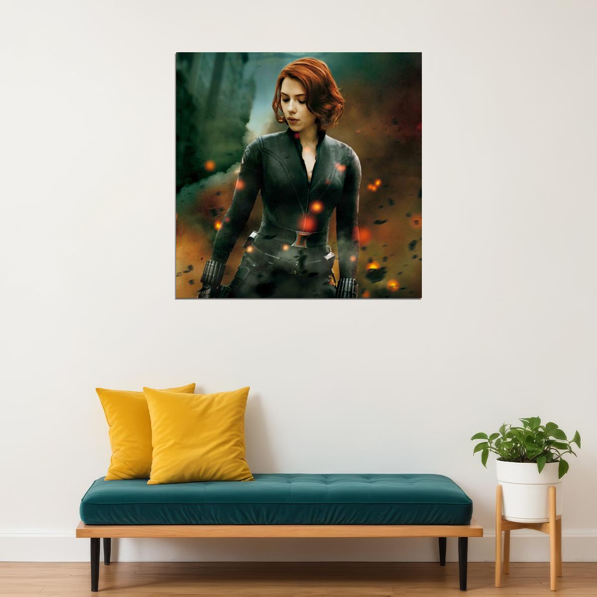 Scarlett Johansson Black Widow Movie Poster Iconic Marvel Superhero Wall Print