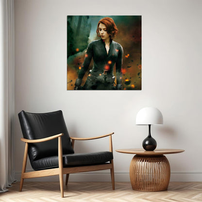 Scarlett Johansson Black Widow Movie Poster Iconic Marvel Superhero Wall Print